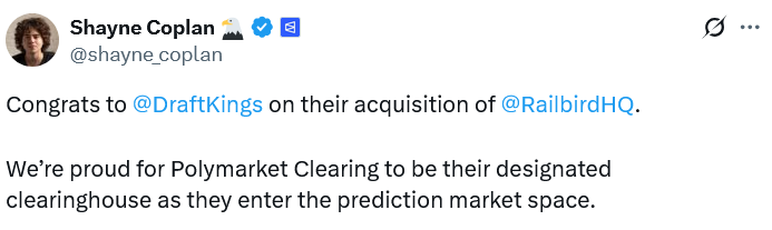 DraftKings’ New Predictions Markets to Use Polymarket’s Clearinghouse