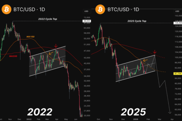 Bitcoin Price At Risk Of 50% Correction As 2022 Playbook Repeats
