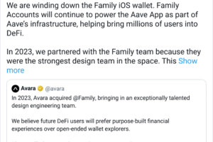 Aave Shutters Avara Brand and Family Crypto Wallet