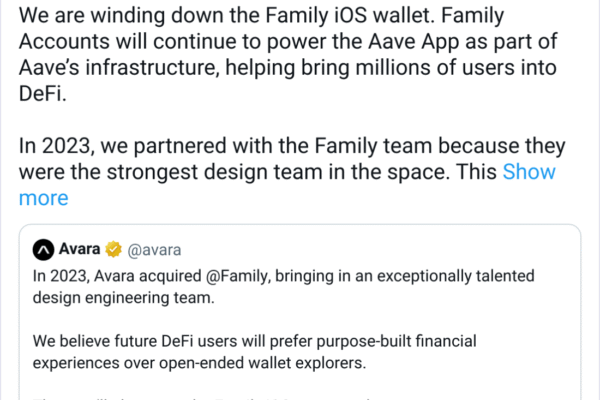 Aave Shutters Avara Brand and Family Crypto Wallet