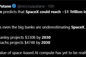 Musk Says SpaceX Could Hit  Trillion in Revenue by 2030 as Pompliano Pushes for Tesla Merger