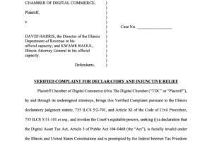 The Digital Chamber Sues the State of Illinois Over First-Ever 0.2% Crypto Tax